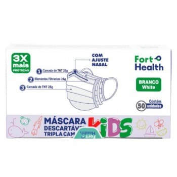 Máscara Infantil Descartável Tripla Camada Kids com Filtro Melt Blown Pfe >95%