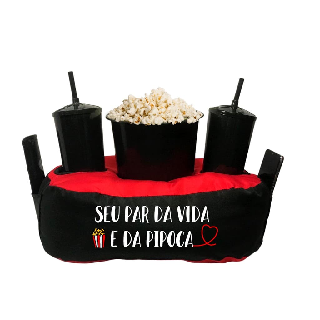Almofada Porta Pipoca Bicolor Casal Par da vida