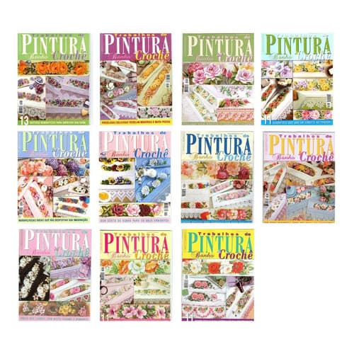 Kit 3 Revistas Pintura Em Tecido & Crochê Banho Ed. Central