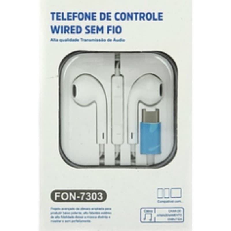 Fone de ouvido wired tipo C