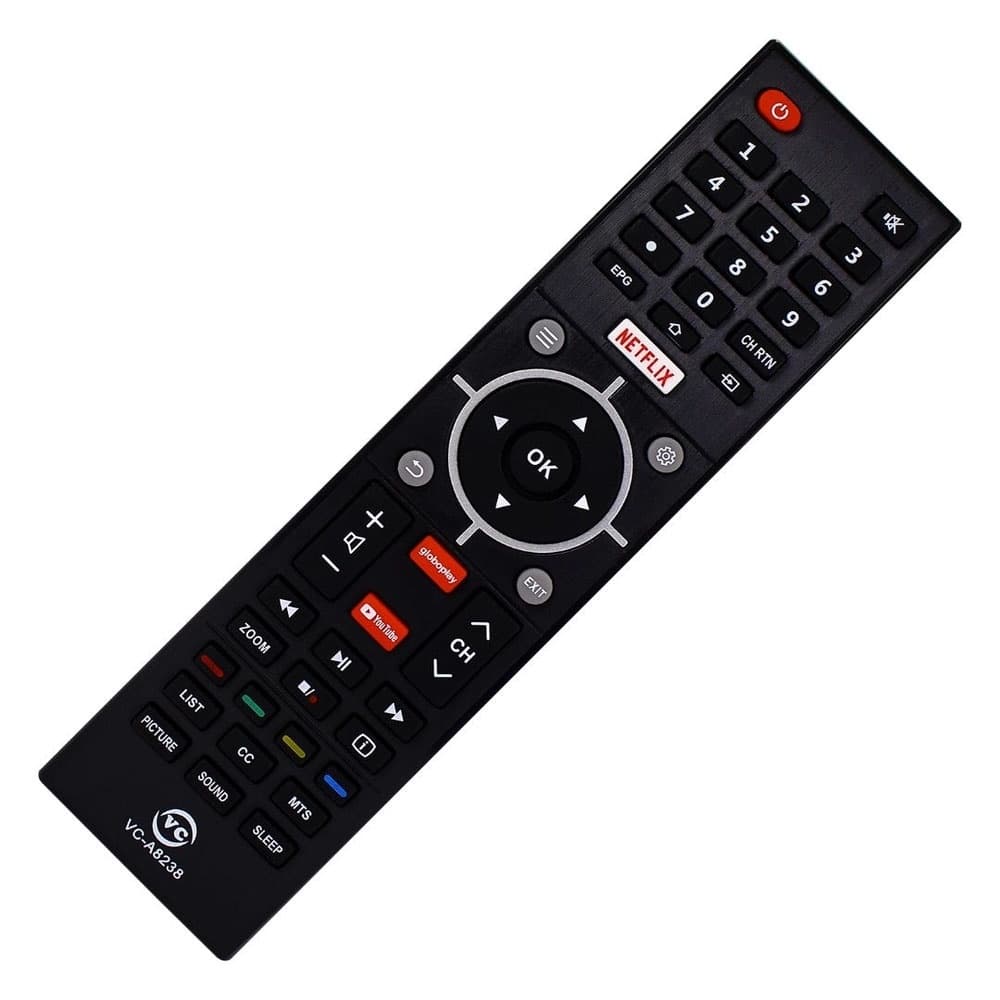 CONTROLE PARA TV SEMP VC-A8238 NETFLIX GLOBOPLAY YOUTUBE