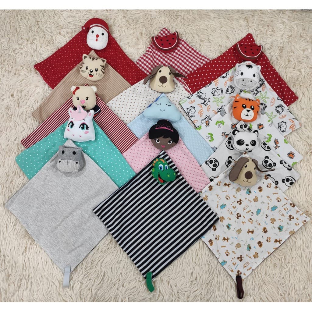 Naninha de Bebê Promoção imperdível Escolha sua estampa Paninho com Bichinho Porta Chupeta de Bebe Pelúcia