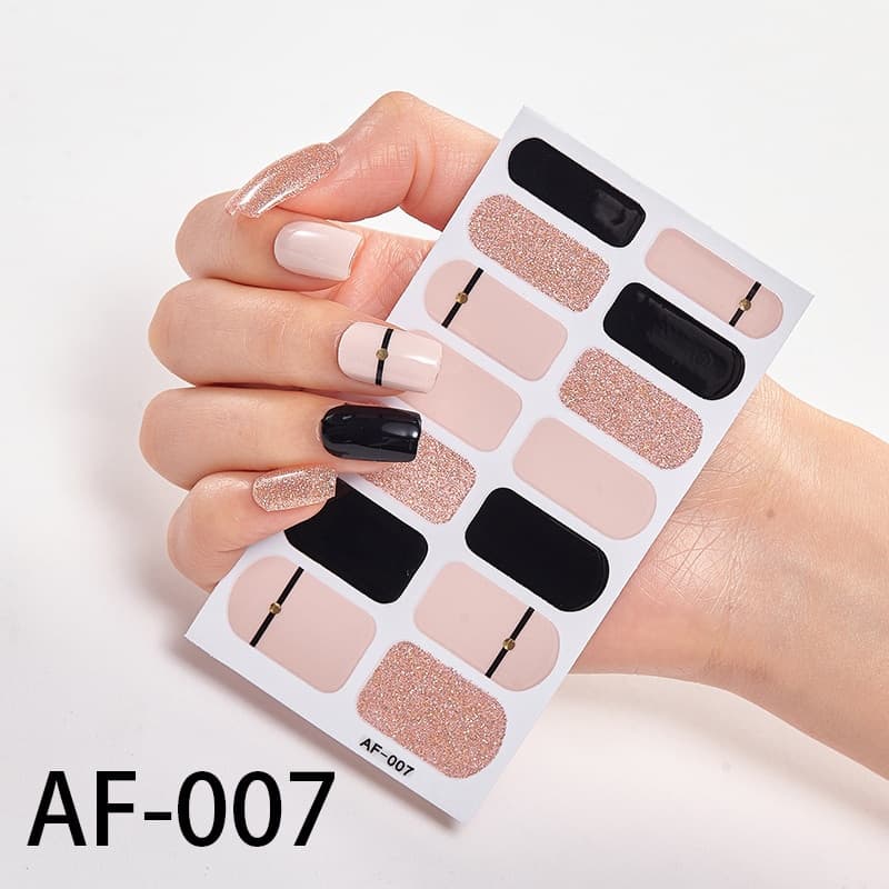 Capa completa adesivos de unhas unha polonês decoração unhas etiqueta designer auto adesivo prego etiqueta da arte do prego criativo adesivo AF-007