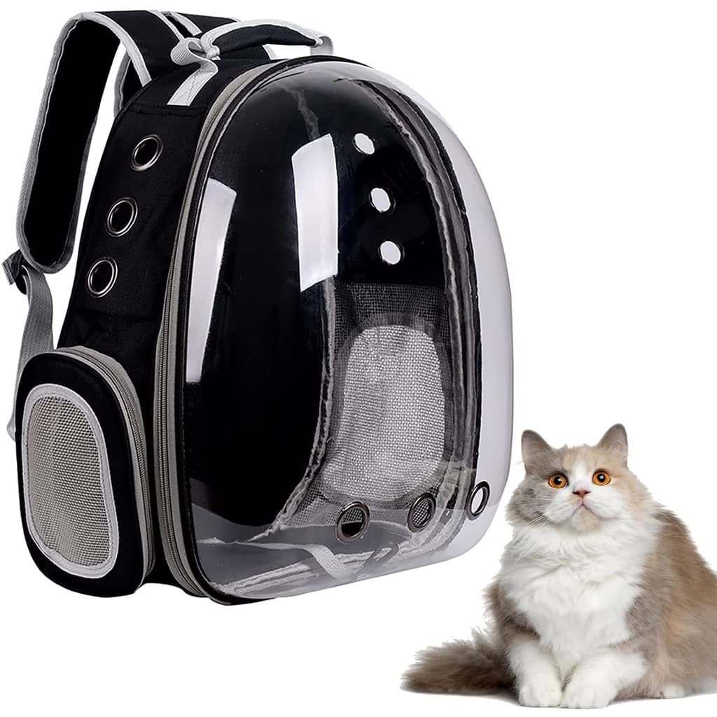 Mochila Astronauta Transparente Visão Passeio Respirável Para Gato Cachorro Animais