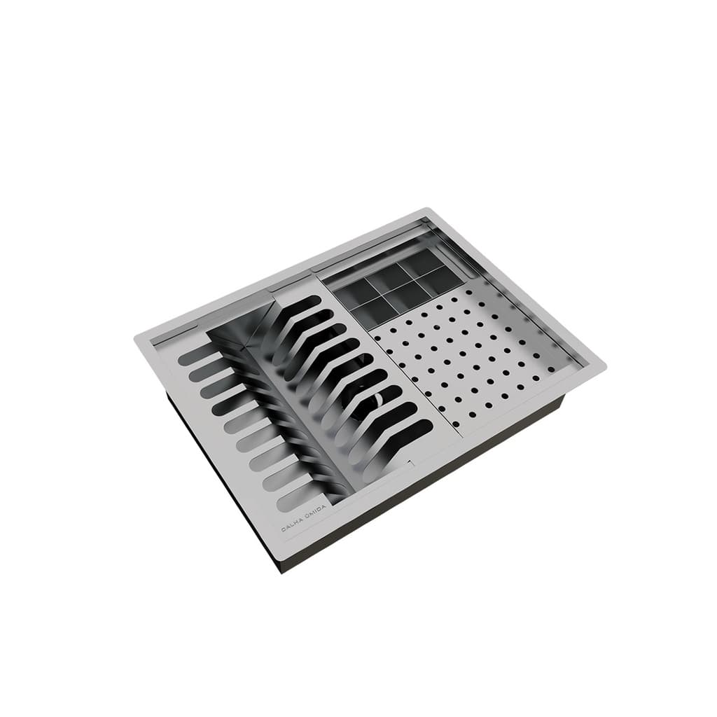 Escorredor Calha Úmida Canal Equipado Escorredor Louça Inox Embutido