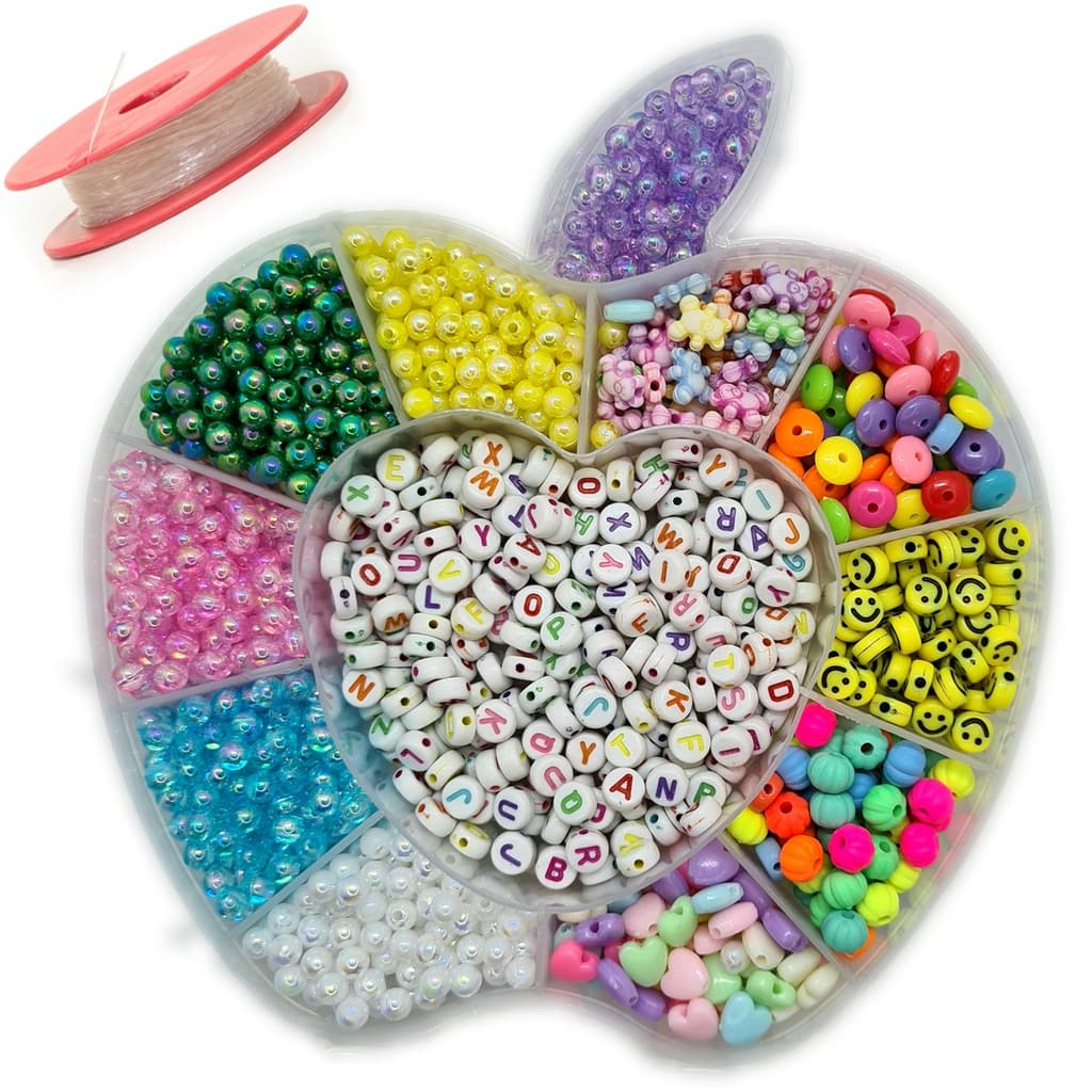 Kit Miçanga Infantil Para Pulseira Com + De 1200 Pçs Maleta Misanga