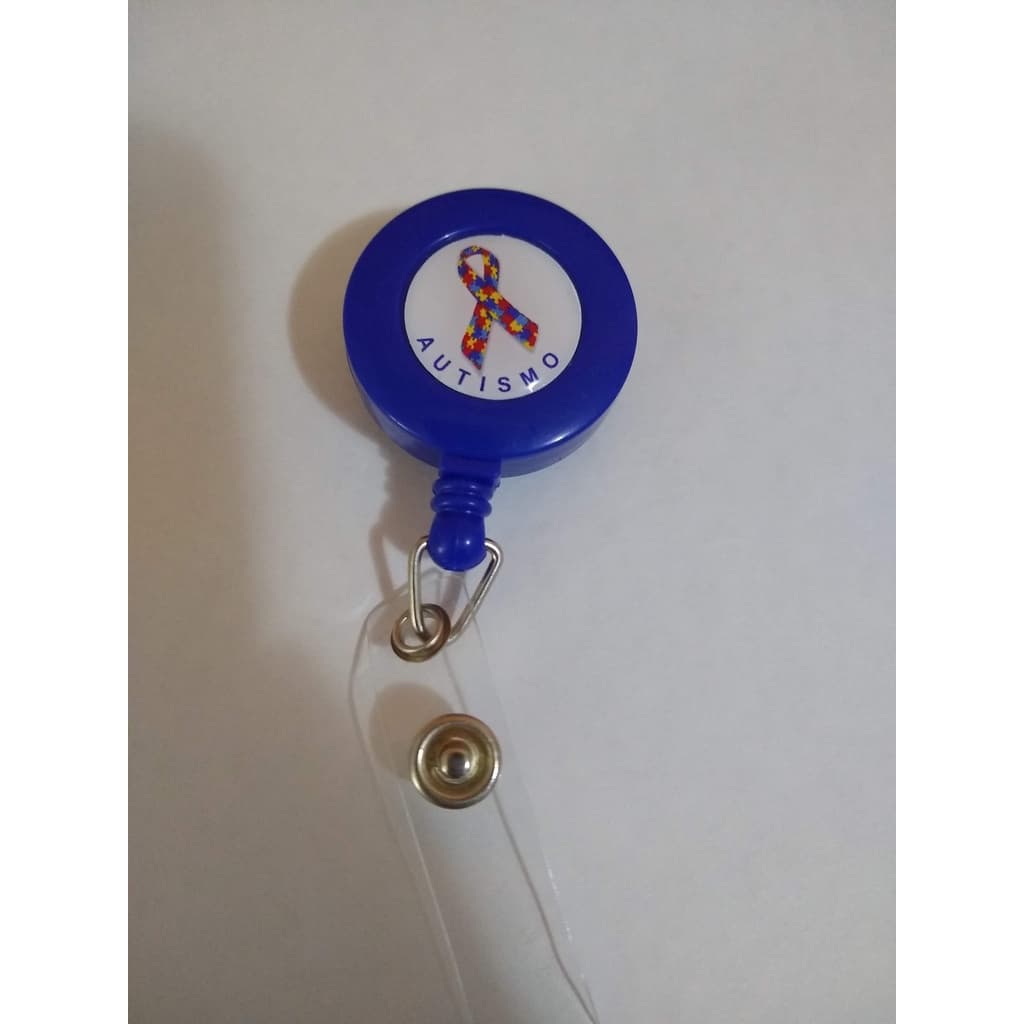 Porta Crachá Retrátil - Autismo - Autista - Cores