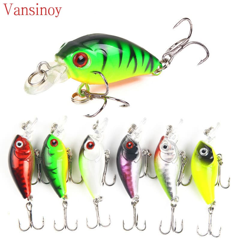 Vansinoy 4.5cm/3.8g Pequeno Guy Gordo Crank Lure Rock Sequins Up Mouth Must Kill Isca Falsa Biônica