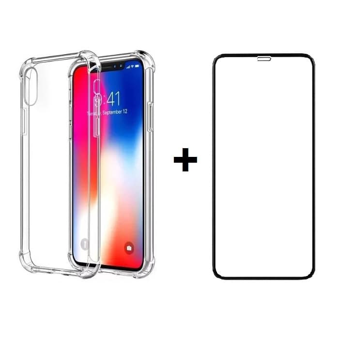 Capa Anti Impacto + Película Vidro 3D Compatível iPhone X XS XR XS Max