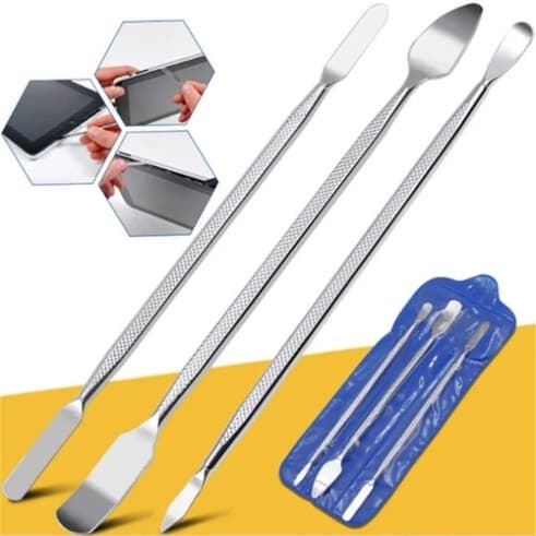 Kit 3 Espátulas Aço Profissional p/ Manutenção Celular Tablet Notebook Eletrônica