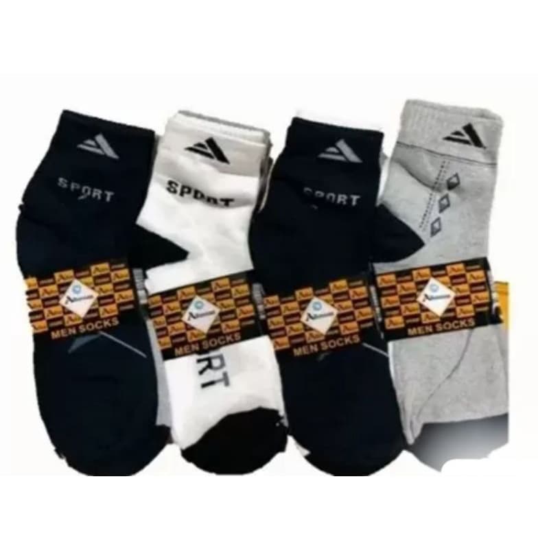 6 Pares Meia Algodão cano médio n 37 a 44 masculina adulto juvenil sport Altomax RT
