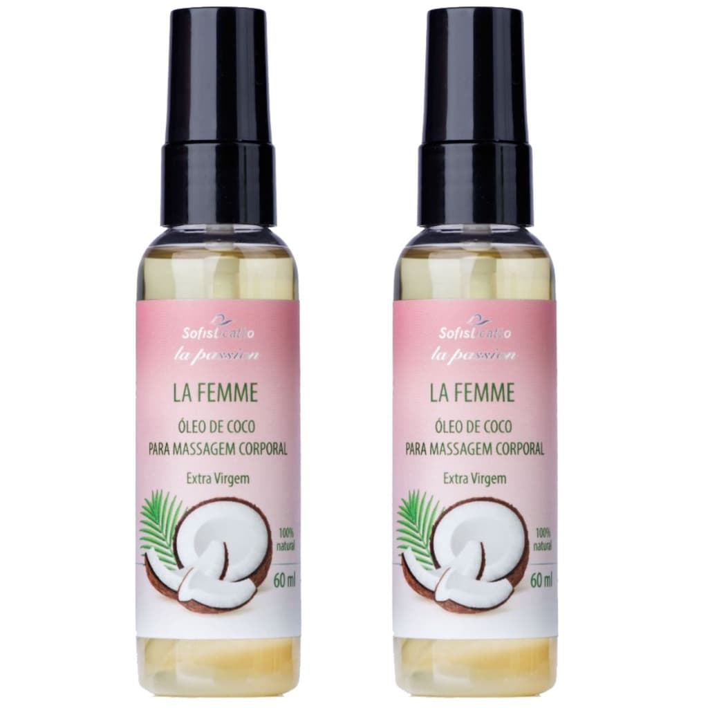 Kit 2 Óleo De Coco Extra Para Massagem Corporal Femme 60ml