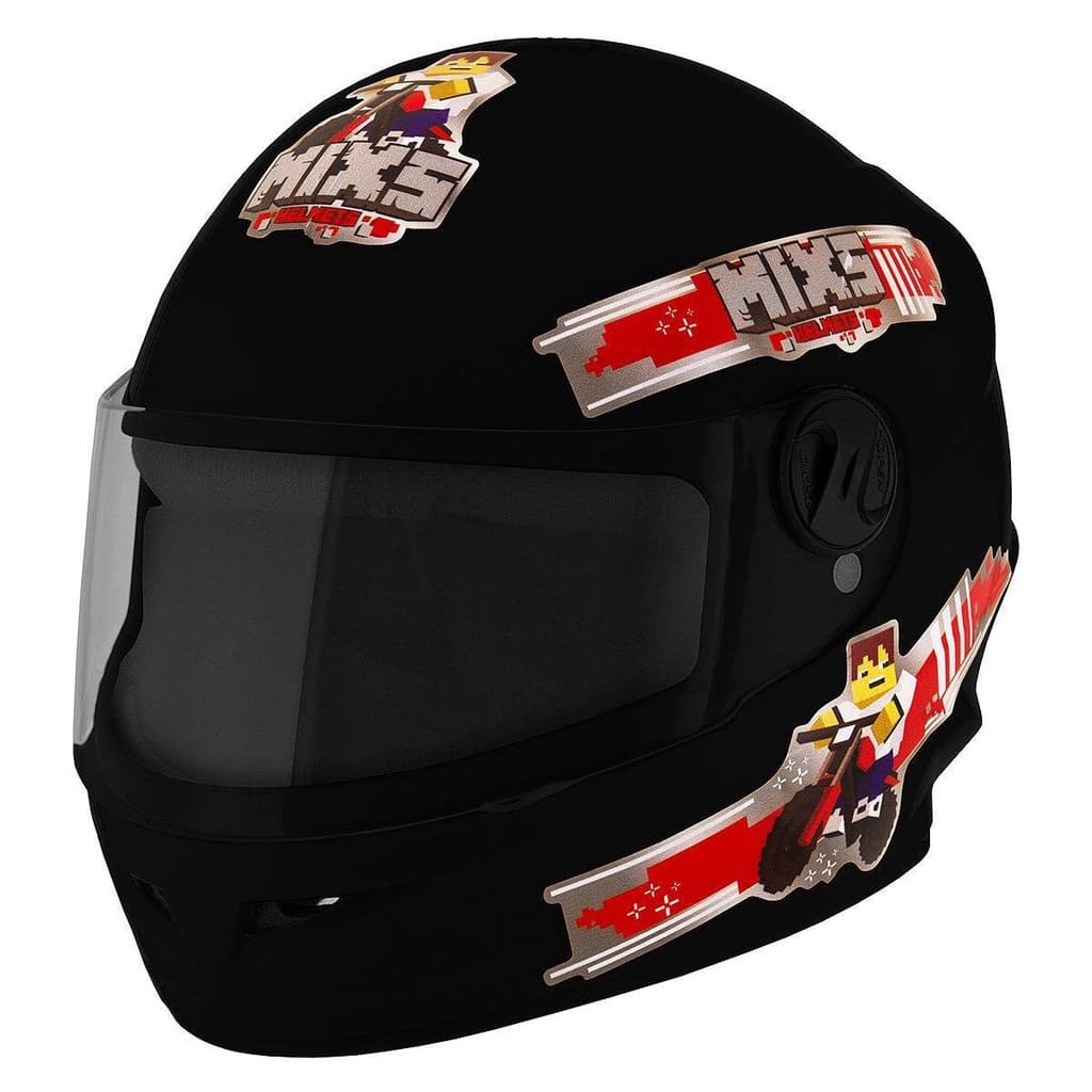 Capacete Moto Infantil Fechado Mixs Start Blocks Tamanho 54 Para Crianças Menino e Menina Seguro