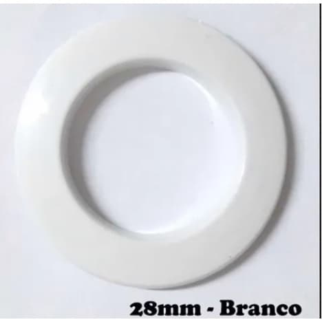 Pacote com 100 pares de ilhos de cortina branco 28 mm Redondo