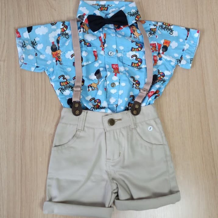 Conjunto Infantil As Três Palavrinhas Camisa E Bermuda