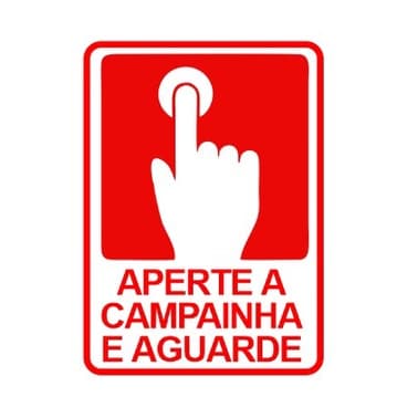 Placa Aperte A Campainha E Aguarde 10X14CM
