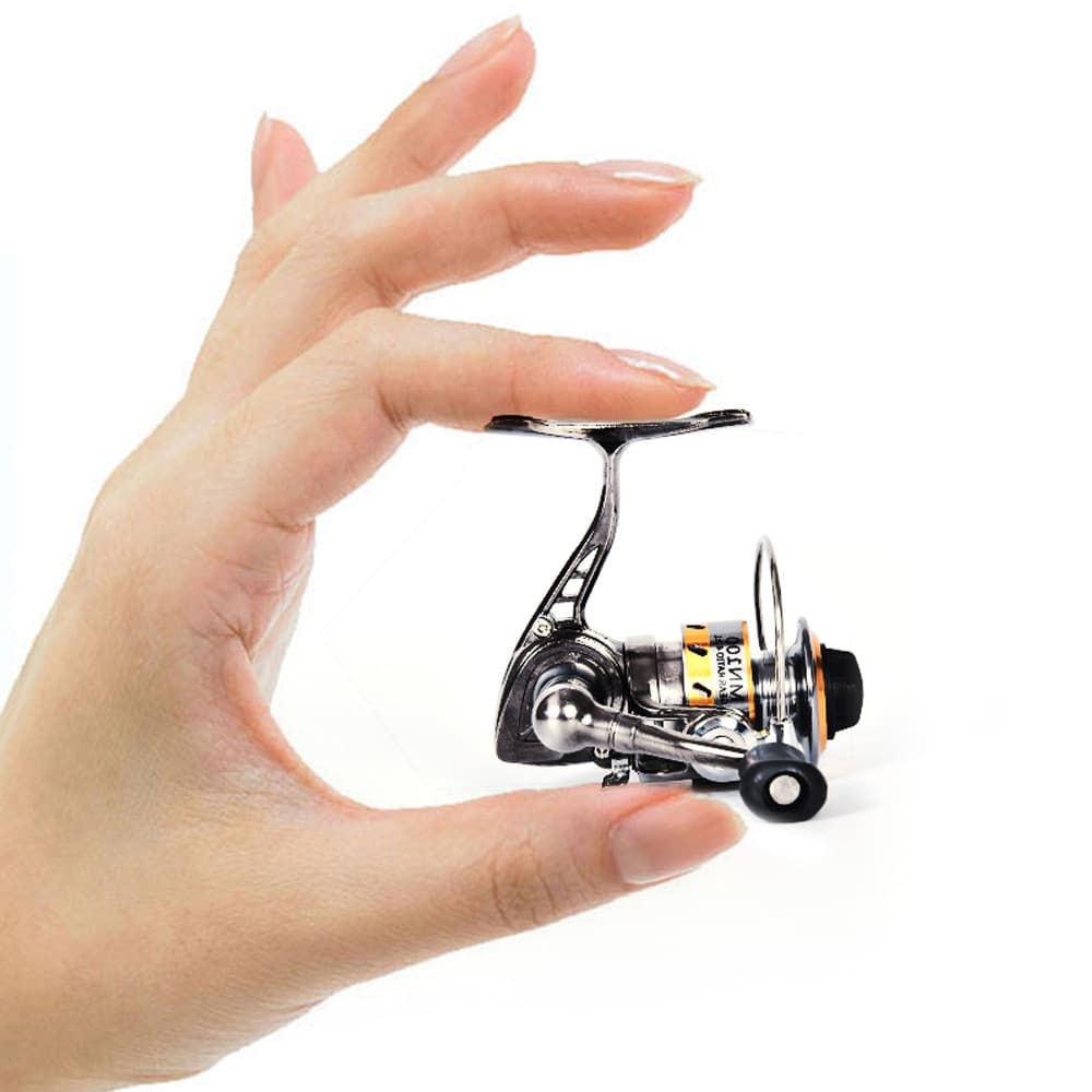 NYAYEO Poder Full Metal Mini Inverno Gelo Pesca Carretel Pequeno Bobinas Carpa Raft Roda Para Acessórios De Peixes De Água Salgada Engrenagem