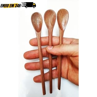 Colher De Pau Colherzinha Madeira Lembrancinha Chá Panela Cozinha Bar - Mini colher de pau