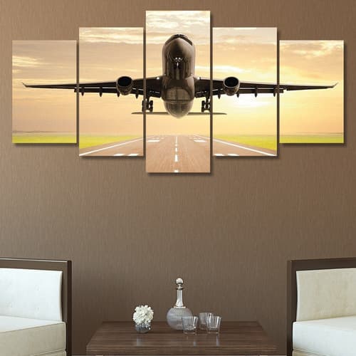 Quadros Decorativo 5 peças Avião Turismo Agencia