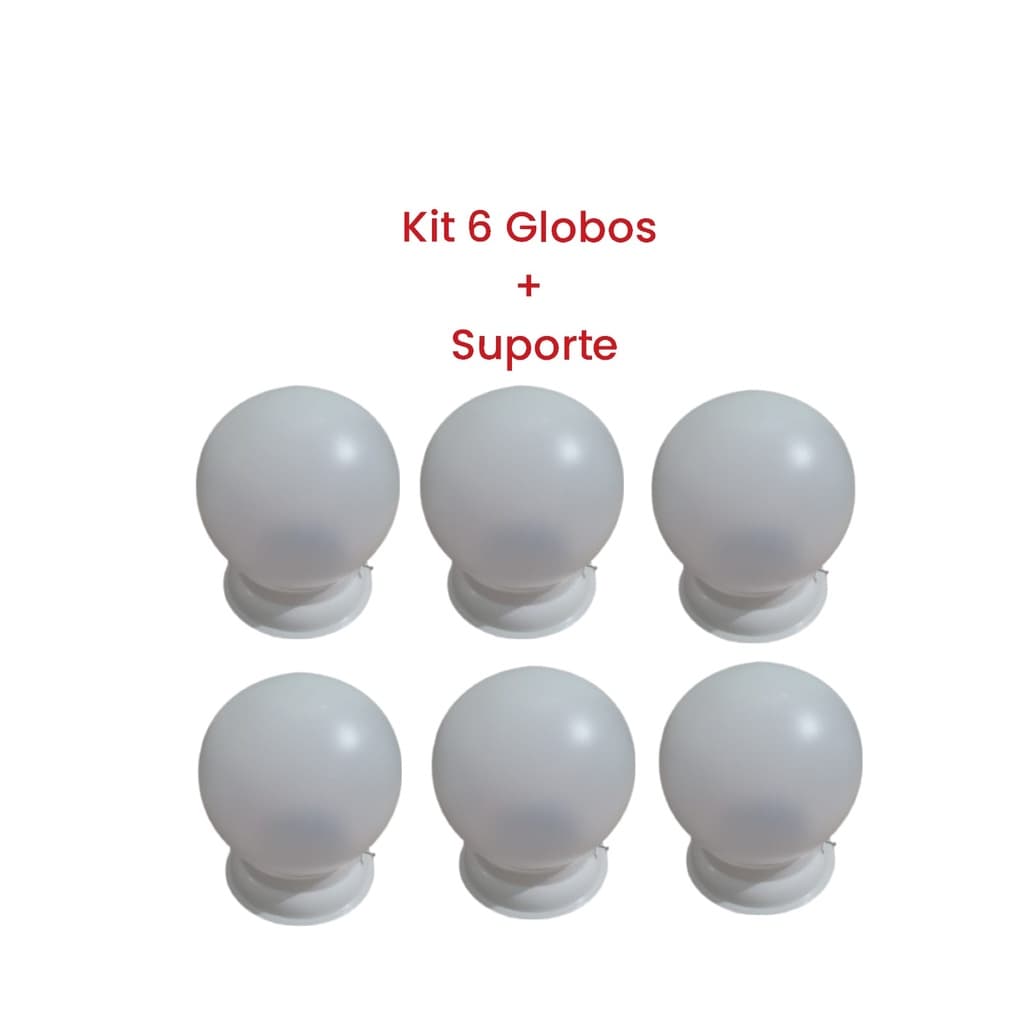 Globo Bolinha Com Plafonier - 6 Unidades de Globo Bolinha Com Plafonier