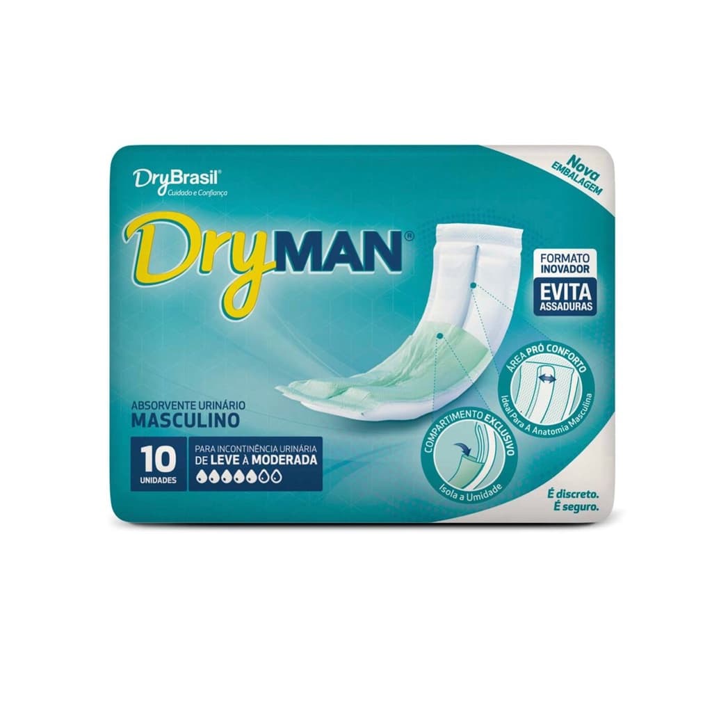 Dry Man Absorvente Geriatrico Masculino C/10