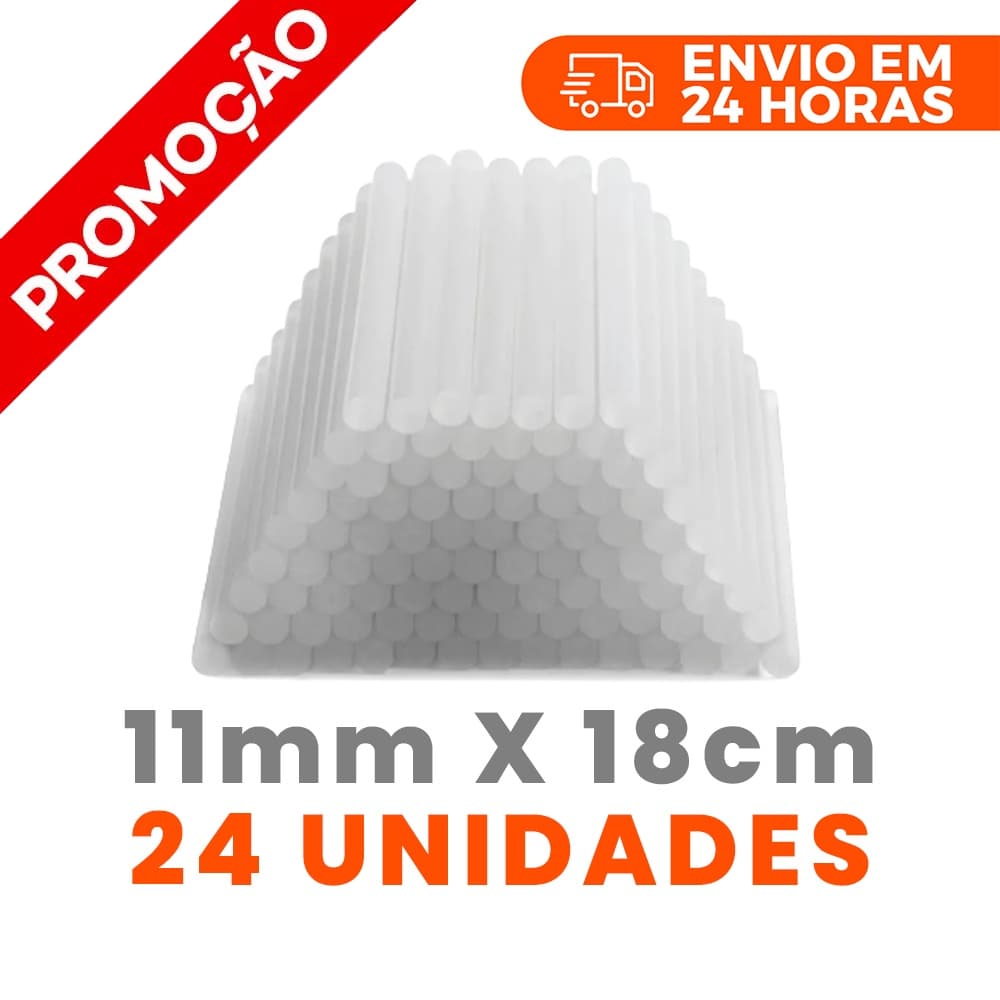 Kit 24 Bastão De Cola Quente Grosso 11mm X 18cm