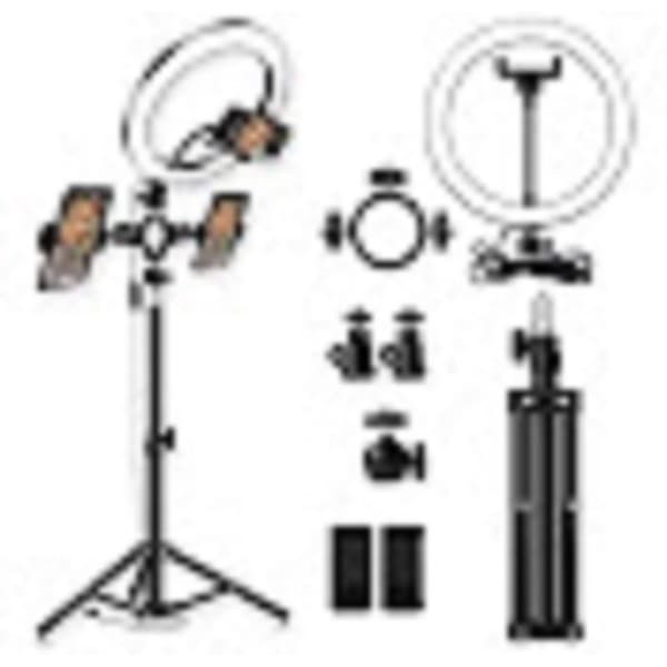 Ring Light Iluminador 26cm Com Tripé De 1,10 Cm 3 Suportes