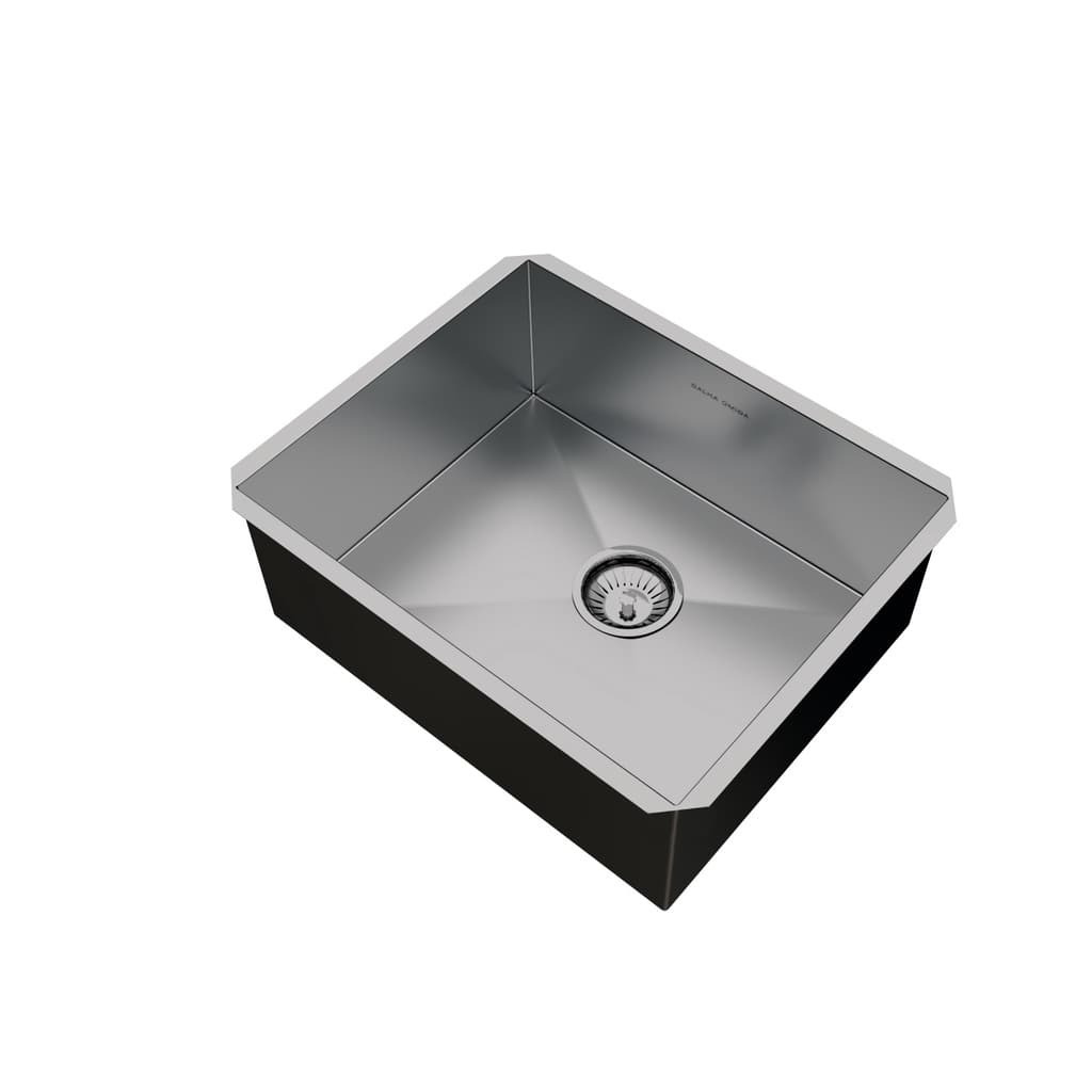 Cuba Calha Úmida Inox Embutir Quadrada Gourmet 50x40cm Com Válvula