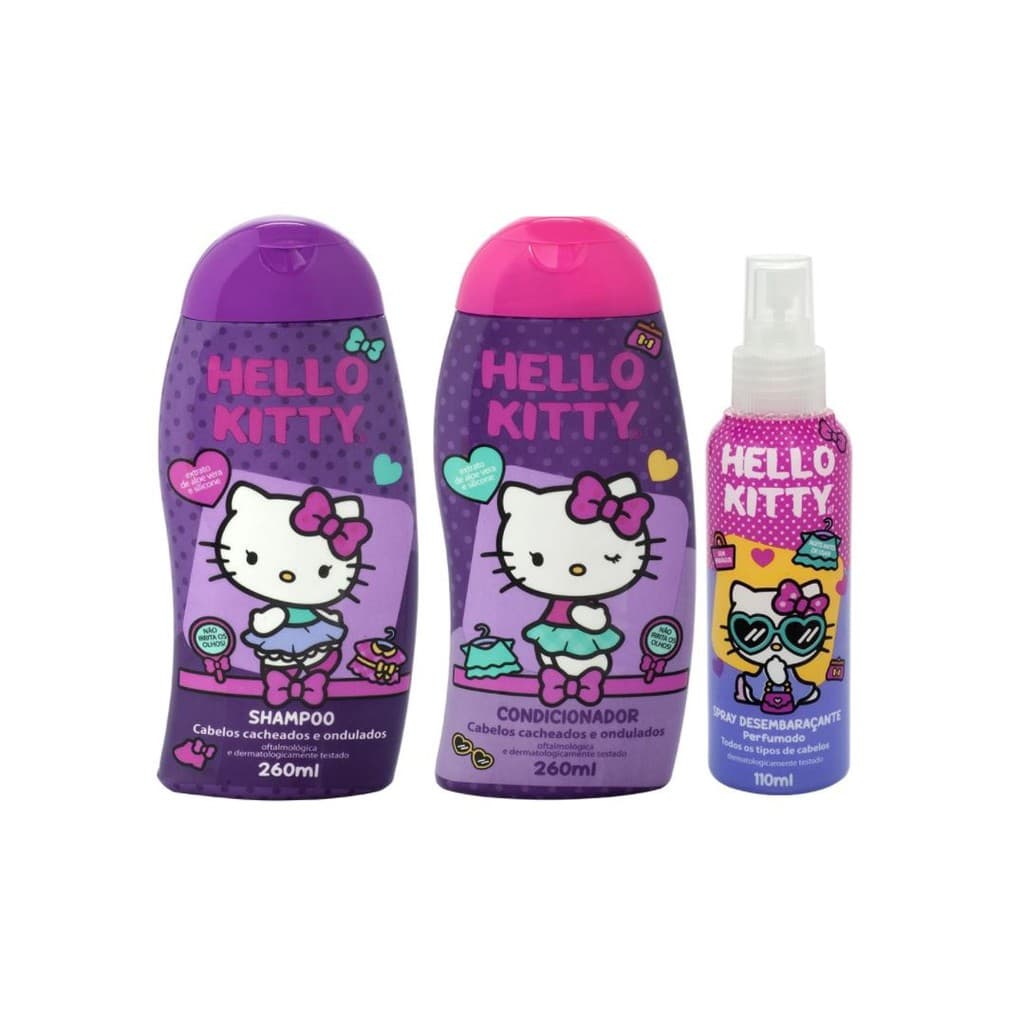 Cia da Natureza - kit Hello Kitty Sh + Cond + spray Desembaraçante - Cacheados E Ondulados