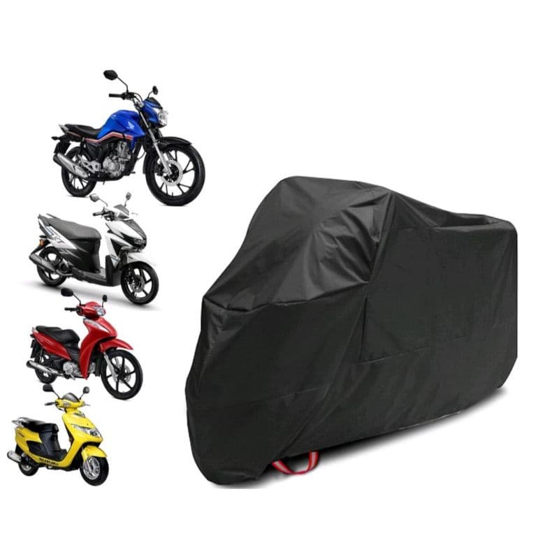 Capa De Proteção Para Moto CG Fan 160 Impermeável Forrada Preta