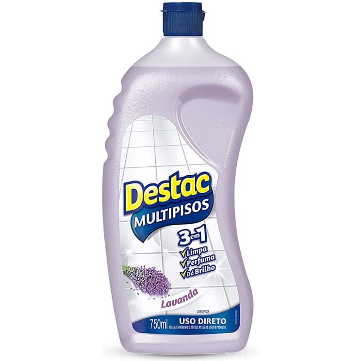 Kit 2 Multipiso Destac 3em1 Lavanda 750ml Uso Direto Limpa