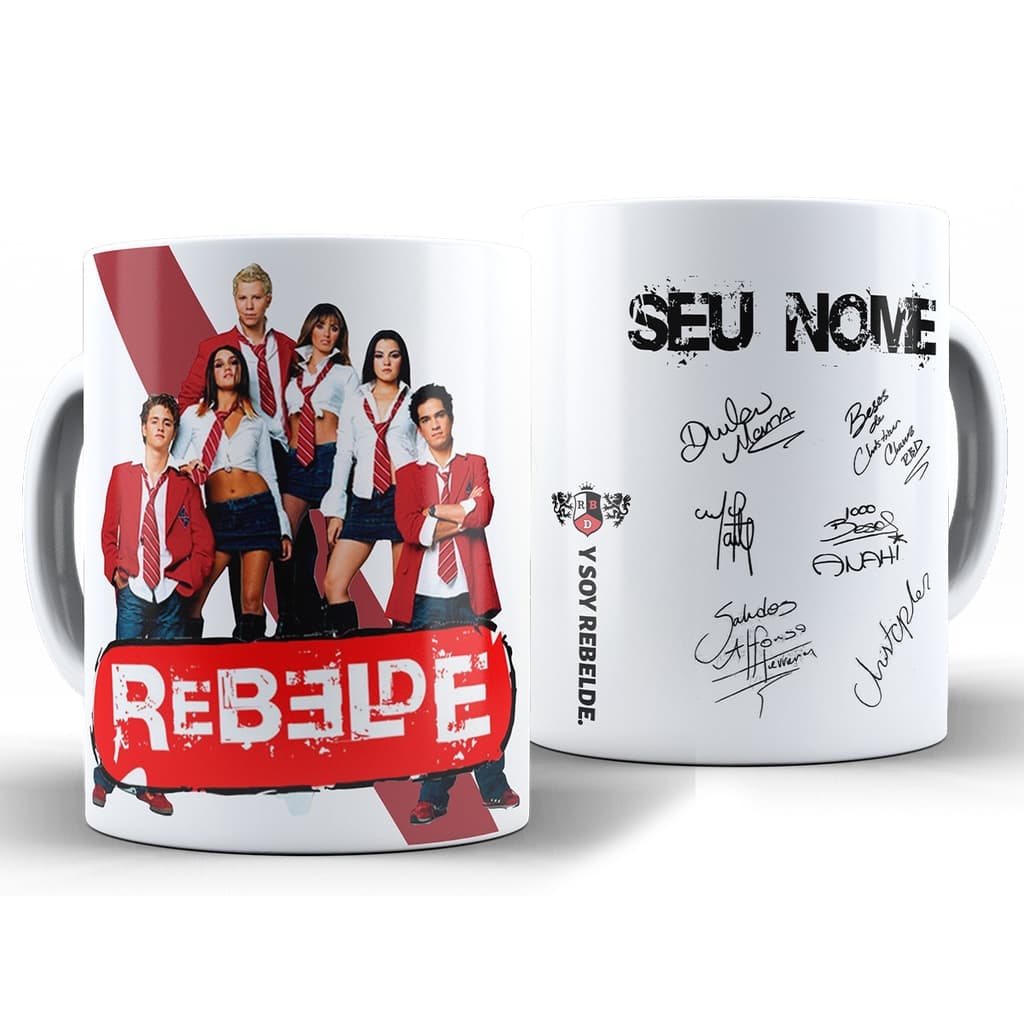 Caneca Rebelde Novela Rebeldes - Xícara Personalizada 325ML Porcelana Cerâmica