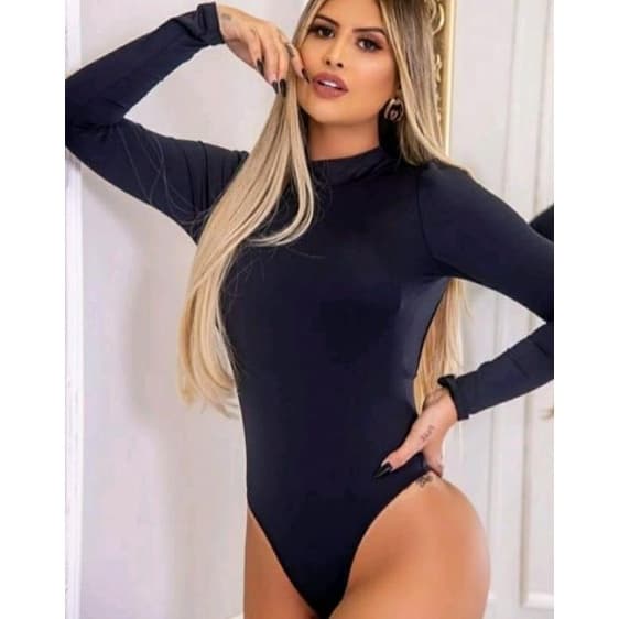 Body Feminino  Elegance Inverno/gola Alta/casual/básico