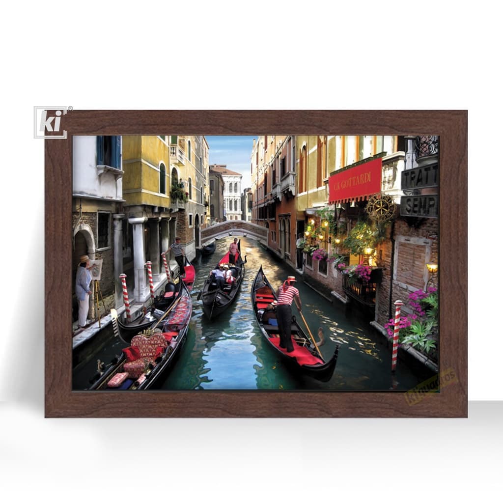 Quadro Decorativo Veneza Gondola Rio moldura 44cm