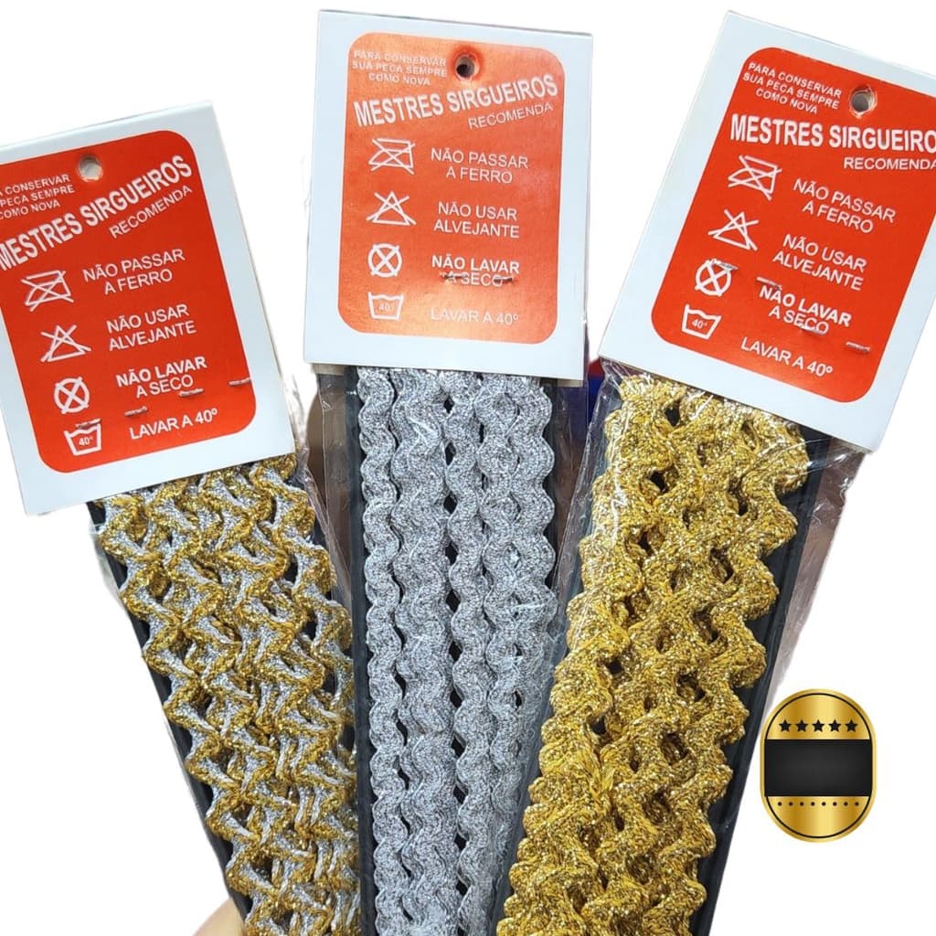 Sianinha Metalizada 4mm c/ 5 Metros | Ideal Para Artesanatos e Acabamentos
