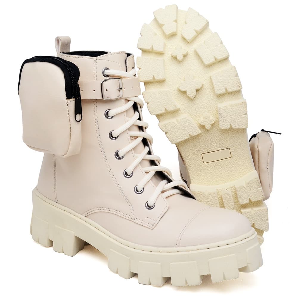 coturno bota feminino com bolsa de lado moderna 2022