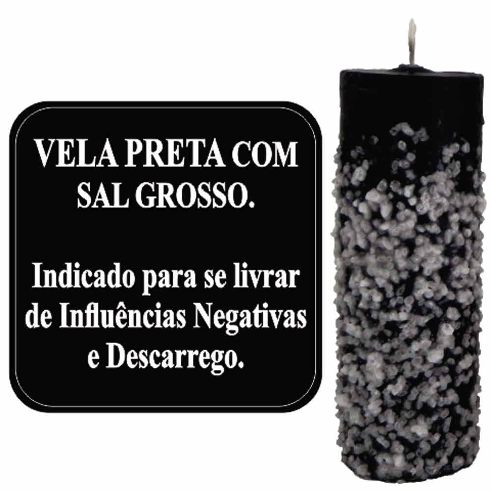 Vela Preta Com Sal Grosso