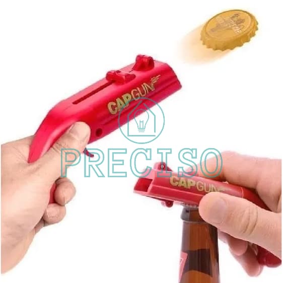Abridor De Garrafa Pistola Cap Gun Atirador De Tampinha Disparador