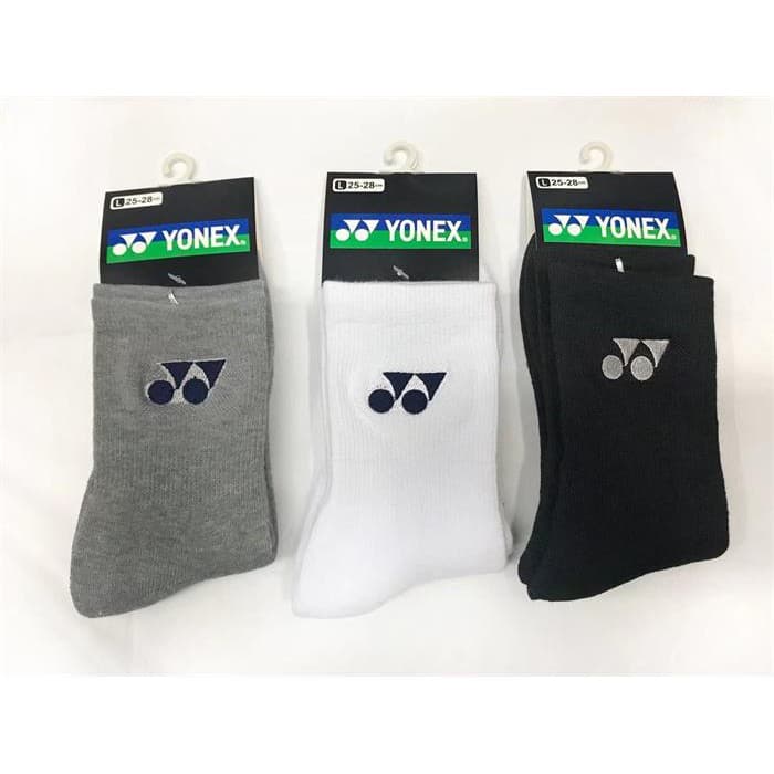 YONEX Clássico Cor Sólida Puro Algodão Absorvente de Suor Meias Médias de Cano Alto YONEX Meias Esportivas Meias de Badm