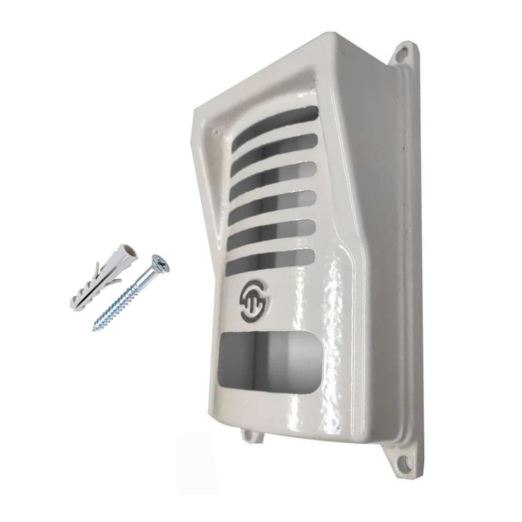 Protetor Branco Para Interfone Porteiro F8 HDL Senun Metal Branco Brilhante
