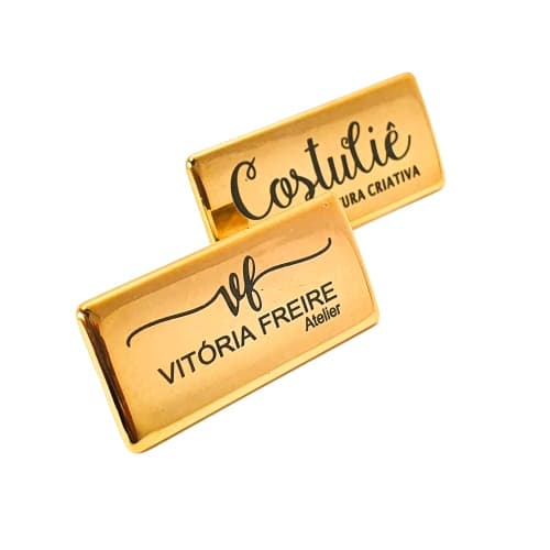 Etiqueta Personalizada Dourada 3.5×1.5 Cm Individual 1 Unidade