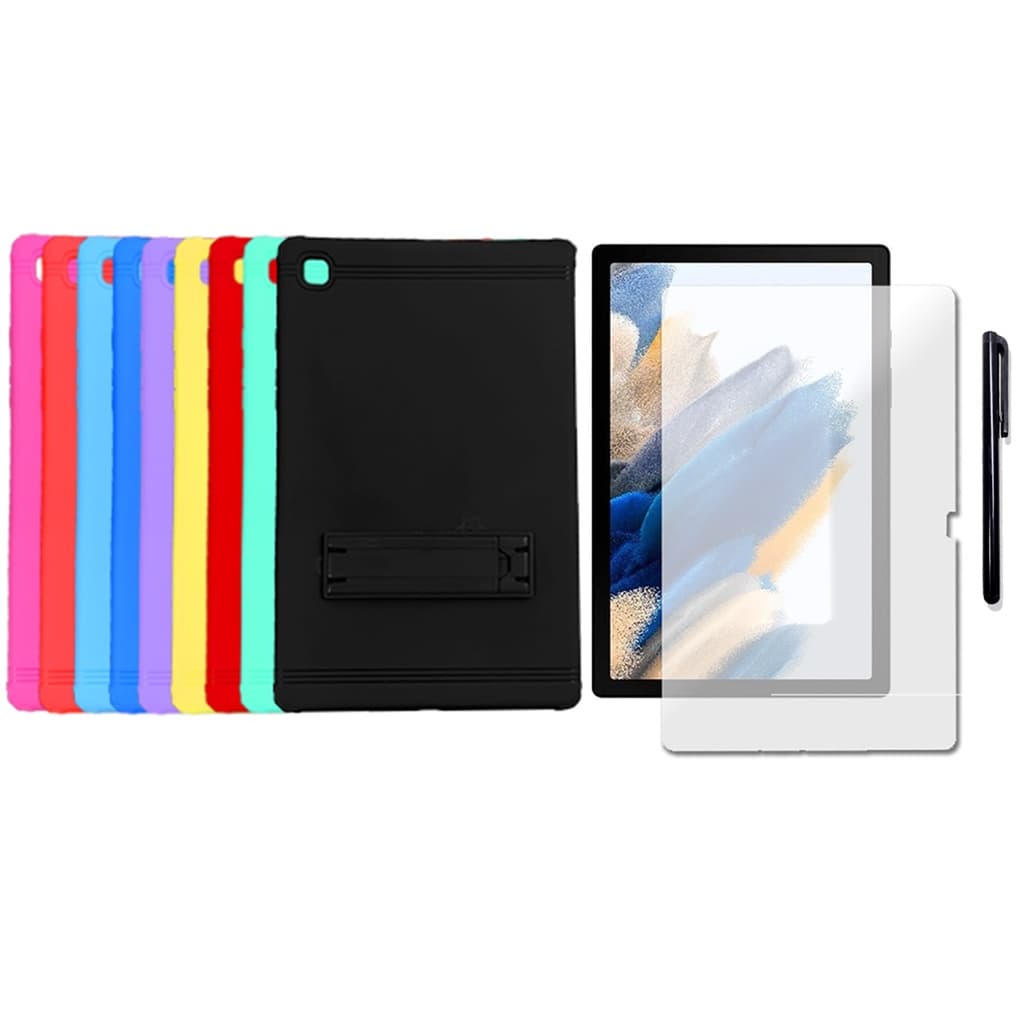 Capa Anti Impacto Colorida para Tablet Samsung Galaxy Tab A8 10.5 2022 X200 X205 + Película de Vidro + Caneta