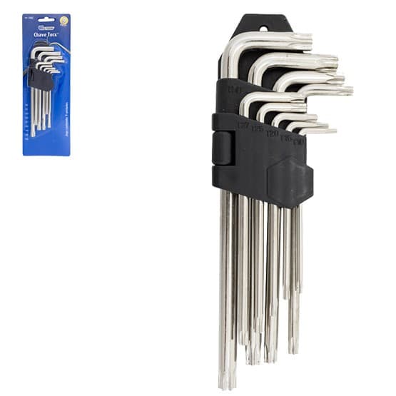 Jogo De Chaves Torx Cabo Furo Automotiva Profissional Tork Guia  Barato