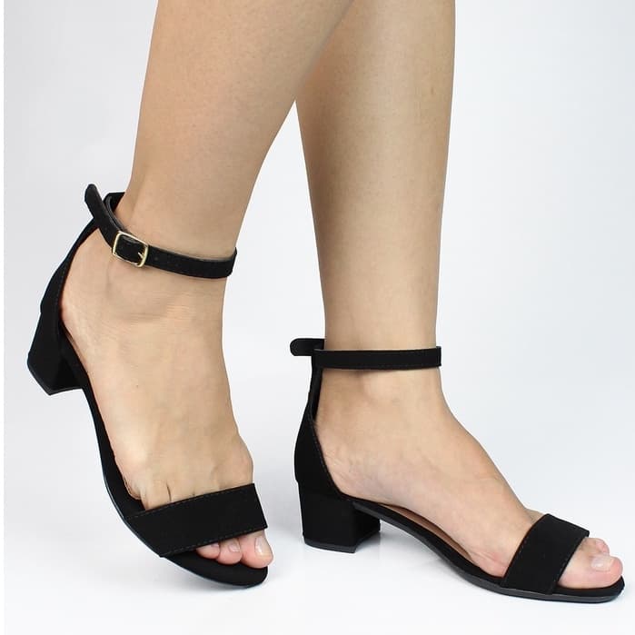 Sandália Salto Médio Feminina com Fecho de Fivela Moda Casual Saltinho Ref: 074