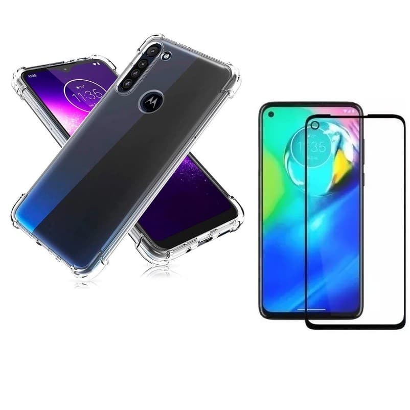 Kit Capa Reforçada Antishock Tpu Motorola G8 Power Lite + Película De Vidro 3D 5D 9D  Natsume
