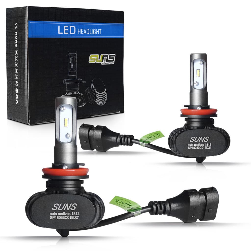 Kit ultra led Hb4 8000LM 6000k headlight dc12v/24v em alumínio chip korea com canbus