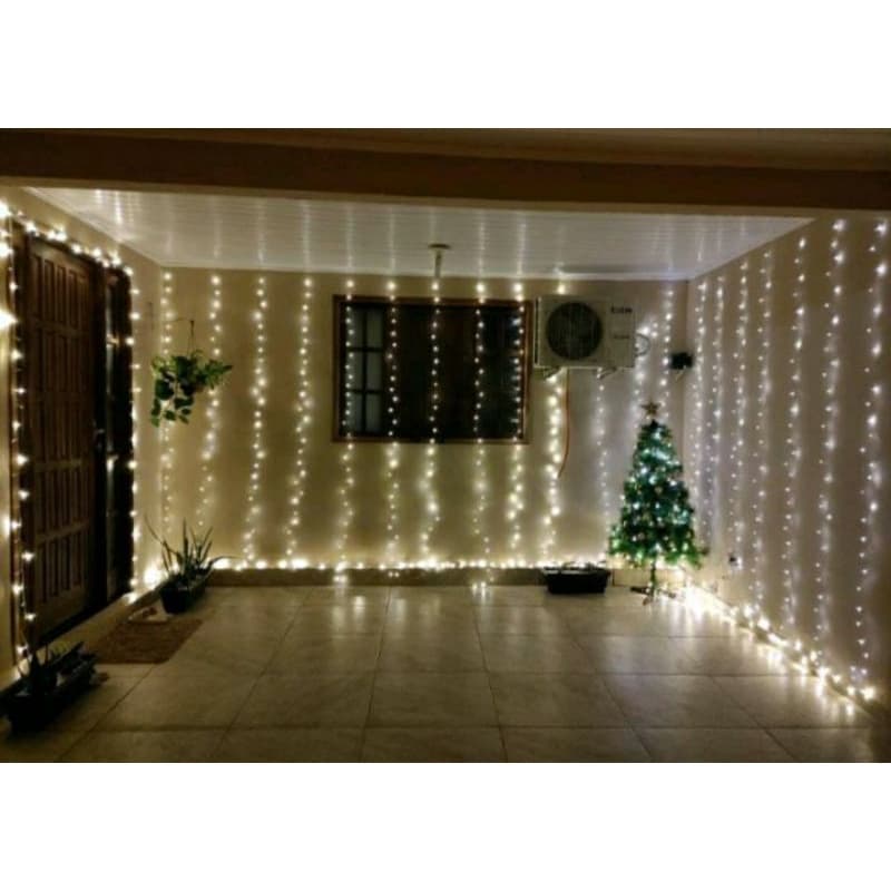 Pisca pisca natal Cortina de Fio de luz  300 Leds