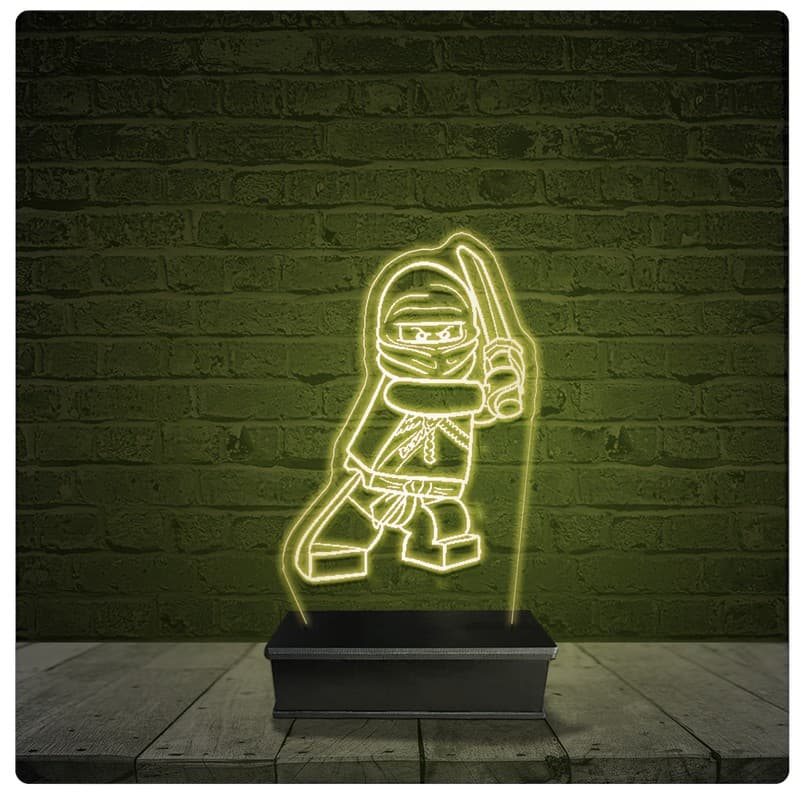 Led Luminária Acrílico Abajur - Lego Ninjago