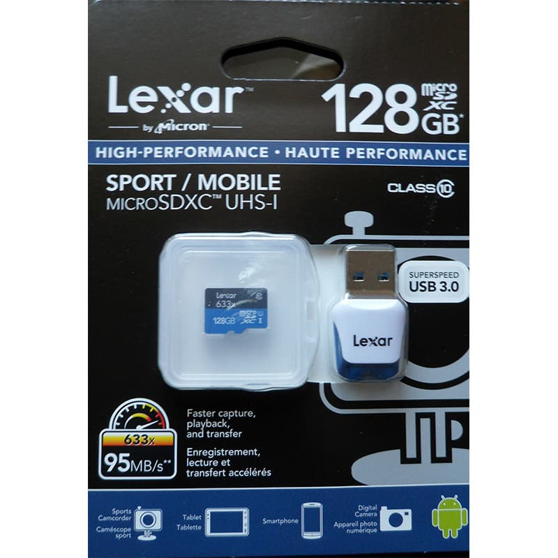 Micro SD SDCard Classe 10 - Ultra Rápido com 128 GB 633x 95 mb/segundo - 3378
