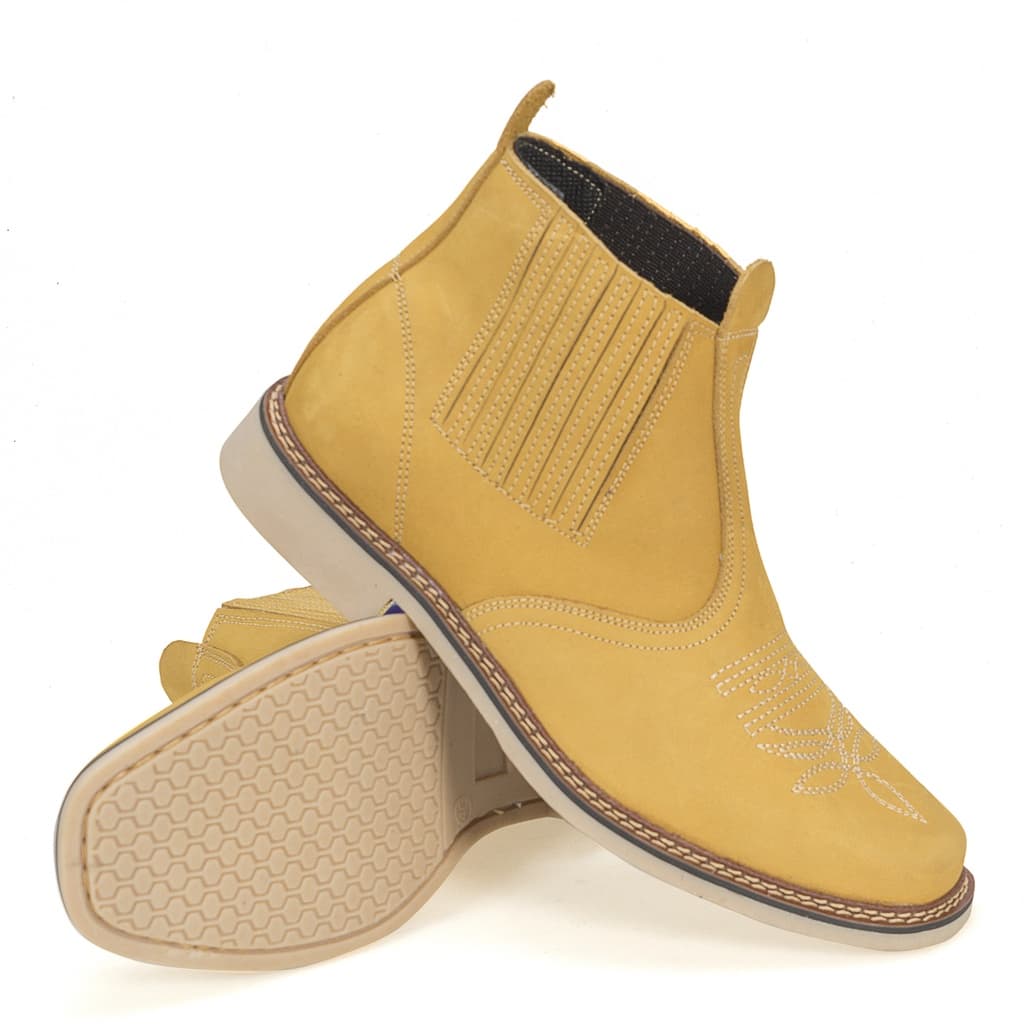 Botina Masculina De Elastico 100% Couro Bovino, Cavalgada, Vaqueijada, Bota Botina Country